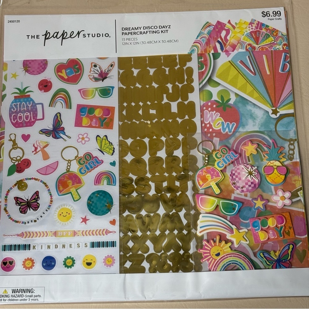 The Paper Studio Dreamy Disco Dayz Paper Crafting Scrapbook 13 Piece Kit - Picture 4 of 6